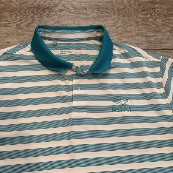 Under Armour Mountain Shadows Performance Golf Polo Mens XL Blue Preppy Casual - Picture 2 of 7
